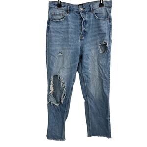 BDG Urban Outfitters Slim Straight Distressed High Rise Medium Wash Jeans sz 31